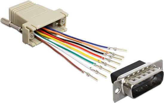 Изображение Delock D-Sub 15 pin male > RJ45 female assembly kit