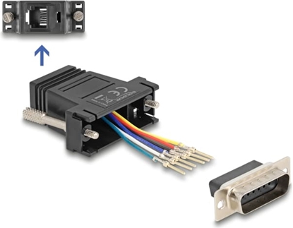 Изображение Delock D-Sub 15 pin male to RJ12 female Assembly Kit black