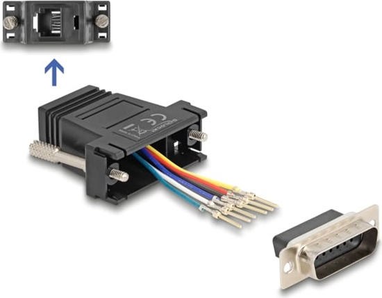 Изображение Delock D-Sub 15 pin male to RJ12 female Assembly Kit black