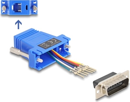 Изображение Delock D-Sub 15 pin male to RJ12 female Assembly Kit blue