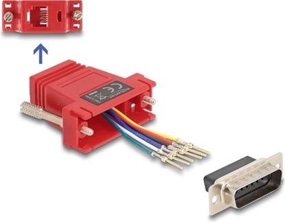 Изображение Delock D-Sub 15 pin male to RJ12 female Assembly Kit red