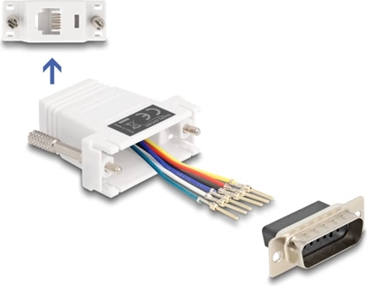 Изображение Delock D-Sub 15 pin male to RJ12 female Assembly Kit white