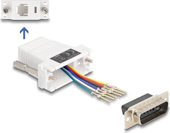 Изображение Delock D-Sub 15 pin male to RJ12 female Assembly Kit white