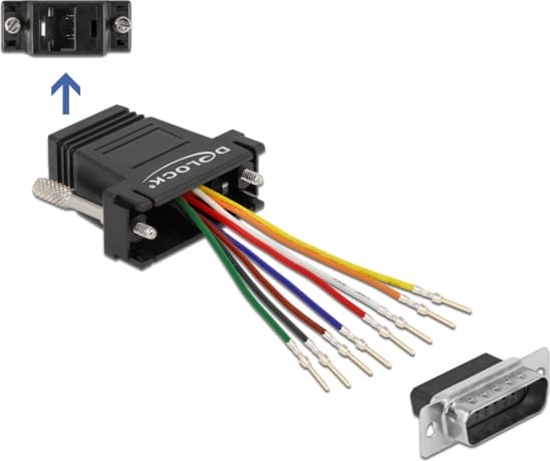 Изображение Delock D-Sub 15 pin male to RJ45 female Assembly Kit black
