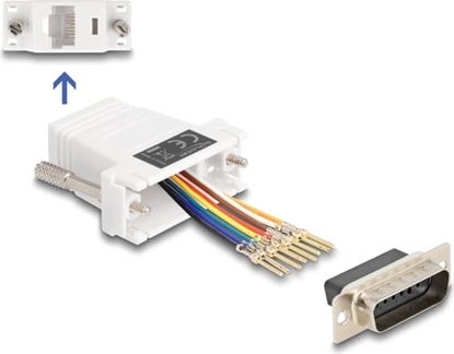 Изображение Delock D-Sub 15 pin male to RJ45 female Assembly Kit white