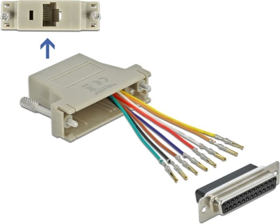 Изображение Delock D-Sub 25 pin female to RJ45 female Assembly Kit grey