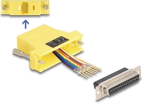 Изображение Delock D-Sub 25 pin female to RJ45 female Assembly Kit yellow
