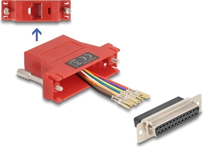 Изображение Delock D-Sub 25 pin female to RJ45 female Assembly Kit red