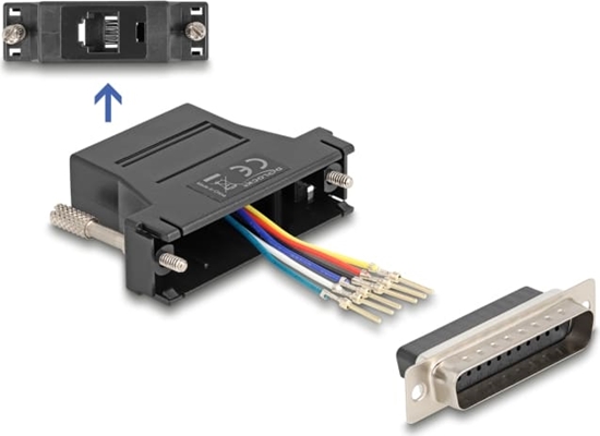 Изображение Delock D-Sub 25 pin male to RJ12 female Assembly Kit black