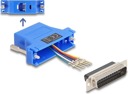 Изображение Delock D-Sub 25 pin male to RJ12 female Assembly Kit blue