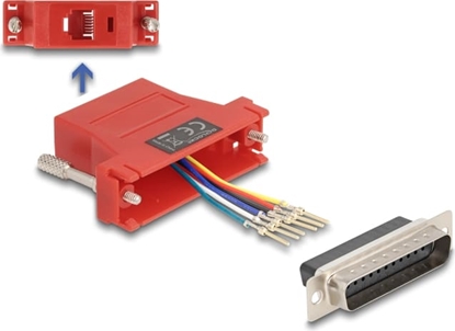 Изображение Delock D-Sub 25 pin male to RJ12 female Assembly Kit red