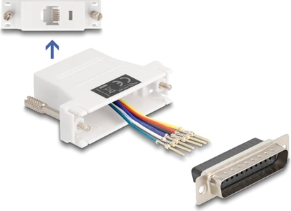 Изображение Delock D-Sub 25 pin male to RJ12 female Assembly Kit white