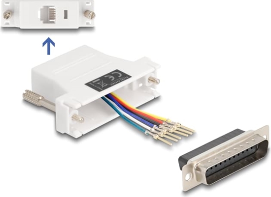Изображение Delock D-Sub 25 pin male to RJ12 female Assembly Kit white
