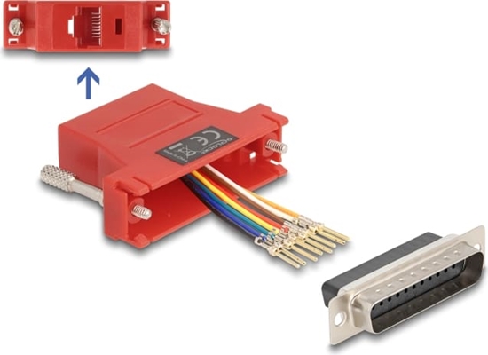 Изображение Delock D-Sub 25 pin male to RJ45 female Assembly Kit red