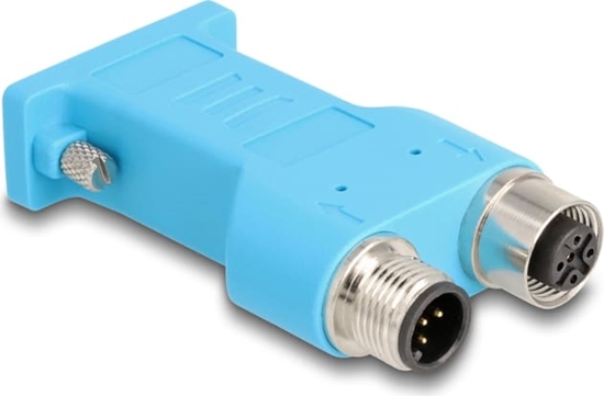 Изображение Delock D-Sub 9 female to M12 male and female A-coded 5 pin CAN bus splitter 180° blue