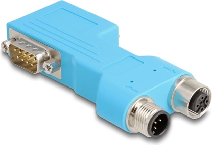 Изображение Delock D-Sub 9 male and female to M12 male and female A-coded 5 pin CAN bus splitter 90° blue