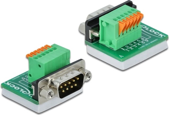 Изображение Delock D-Sub 9 male to Terminal Block with Push Button vertical