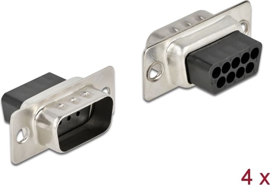 Изображение Delock D-Sub 9 pin crimp male, metal, 4 pieces
