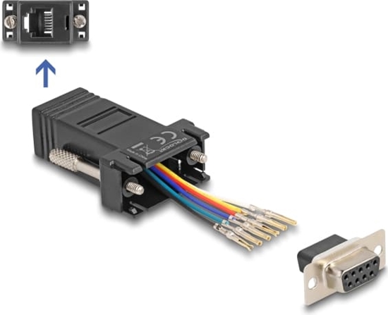 Изображение Delock D-Sub 9 pin female to RJ12 female Assembly Kit black