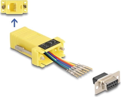 Изображение Delock D-Sub 9 pin female to RJ12 female Assembly Kit yellow