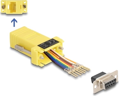 Изображение Delock D-Sub 9 pin female to RJ45 female Assembly Kit yellow