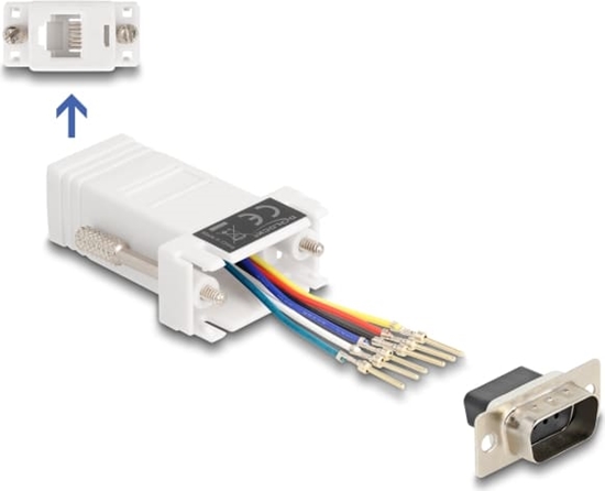 Изображение Delock D-Sub 9 pin male to RJ12 female Assembly Kit white
