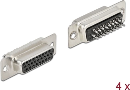 Изображение Delock D-Sub HD 26 pin female metal, solder version, 4 pieces