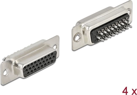 Изображение Delock D-Sub HD 26 pin female metal, solder version, 4 pieces