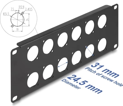 Изображение Delock D-Type 10″ Patch Panel 12 port 2U black