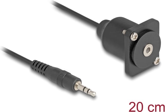 Изображение Delock D-Type Cable 3.5 mm 3 pin Stereo jack male to female black 20 cm
