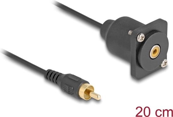 Изображение Delock D-Type Cable RCA male to female black 20 cm