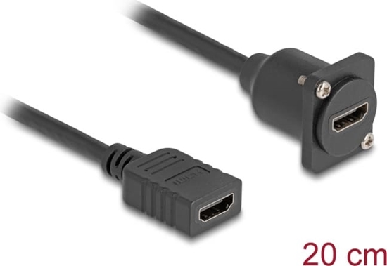 Изображение Delock D-Type HDMI cable female to female black 20 cm