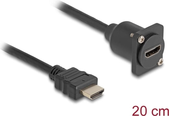 Изображение Delock D-Type HDMI cable male to female black 20 cm