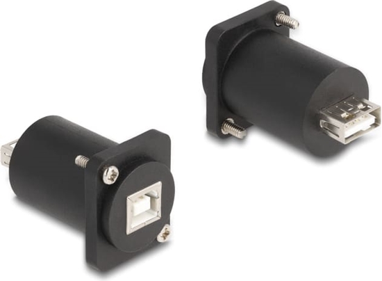 Изображение Delock D-Type Module USB 2.0 Type-B female to Type-A female with screws black