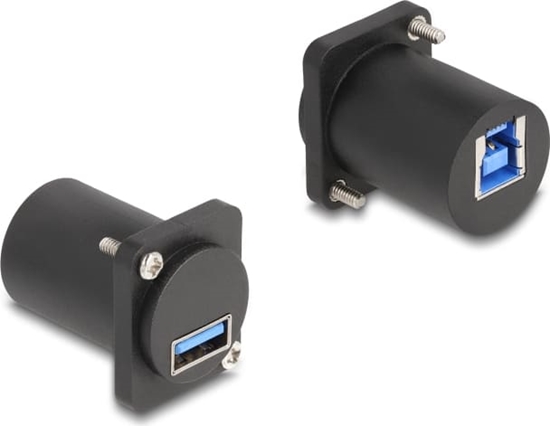 Изображение Delock D-Type Module USB 5 Gbps Type-A female to Type-B female with screws black