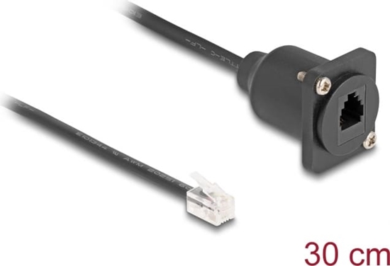 Изображение Delock D-Type RJ10 cable plug to jack black 30 cm