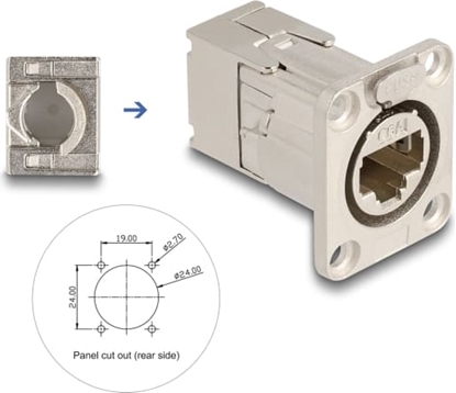 Изображение Delock D-Type RJ45 built-in connector with LSA connection Cat.6A STP metal