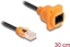Изображение Delock D-Type RJ45 cable plug to jack Cat.5e UTP orange / black 30 cm