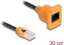 Изображение Delock D-Type RJ45 cable plug to jack Cat.5e UTP orange / black 30 cm