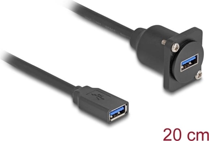 Изображение Delock D-Type USB 5 Gbps Cable Type-A female to Type-A female black 20 cm