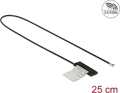 Изображение Delock Dual Band WLAN WiFi 6 Antenna I-PEX Inc., MHF® 4L plug 1 dBi 25 cm CCD internal