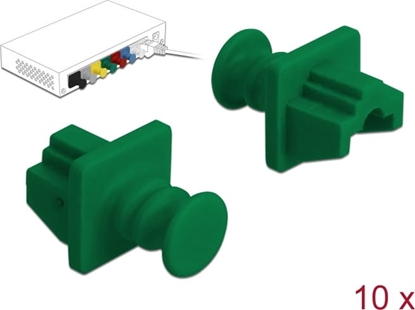 Изображение Delock Dust Cover for RJ45 jack 10 pieces green