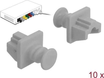 Изображение Delock Dust Cover for RJ45 jack 10 pieces grey