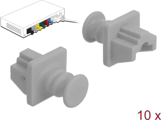 Изображение Delock Dust Cover for RJ45 jack 10 pieces grey