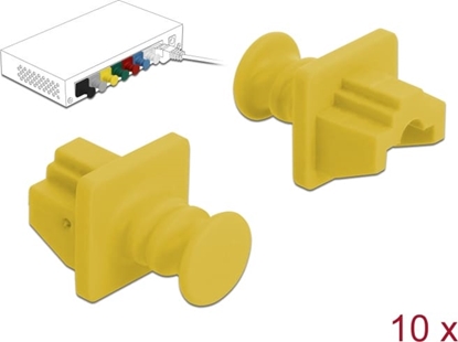 Attēls no Delock Dust Cover for RJ45 jack 10 pieces yellow