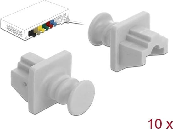 Изображение Delock Dust Cover for RJ45 jack 10 pieces white