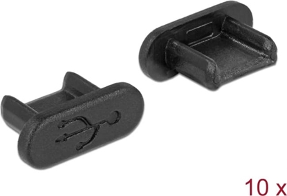 Изображение Delock Dust Cover for USB 2.0 Micro-B female without grip 10 pieces black