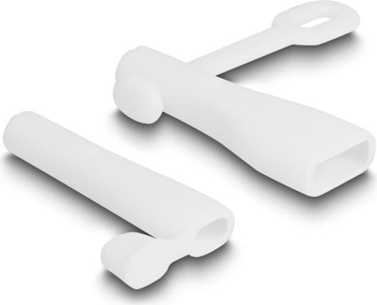 Picture of Delock Dust Cover for USB Type-A male and Apple Lightning™ male set 2 pieces white