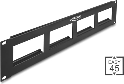 Изображение Delock Easy 45 19″ Patch Panel cut-out 4 x 90.5 x 45.2 mm, 2U, black