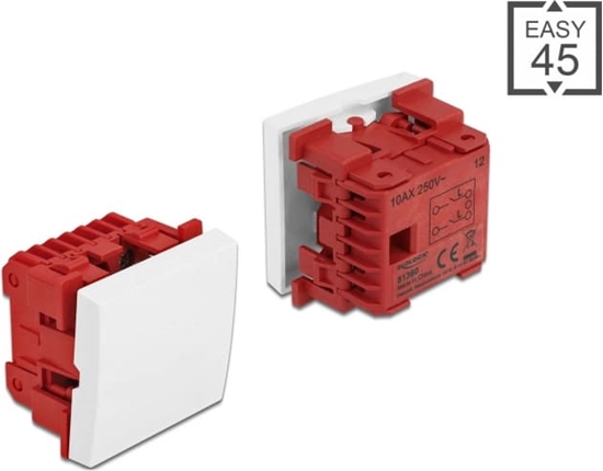 Изображение Delock Easy 45 1-gang Switch 2-pole 1-way 45 x 45 mm, white